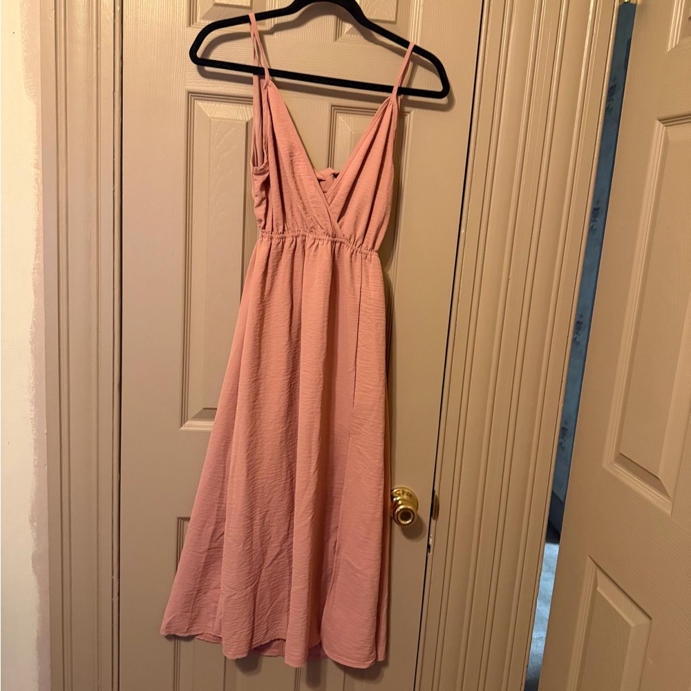 SHEIN Blush Pink Midi Dress
